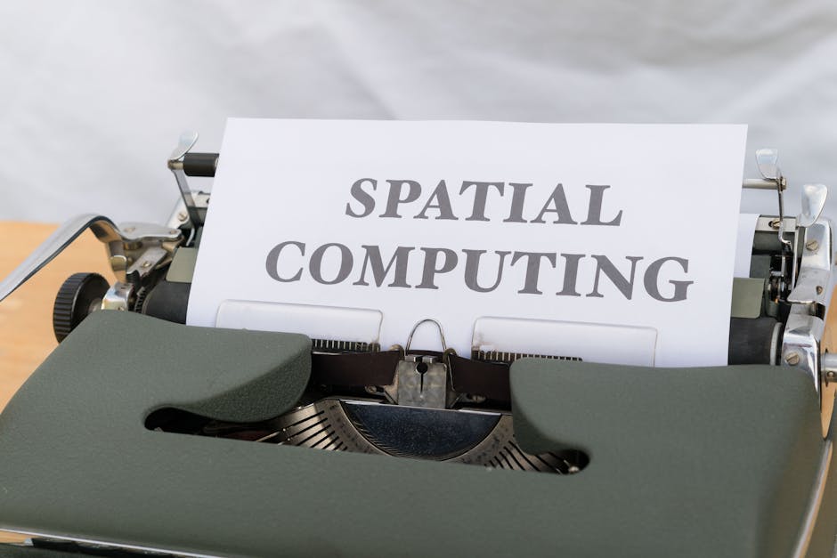 Typewriter with Spatial Computing text